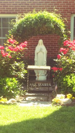 Beautiful Mary Statue in the Garden